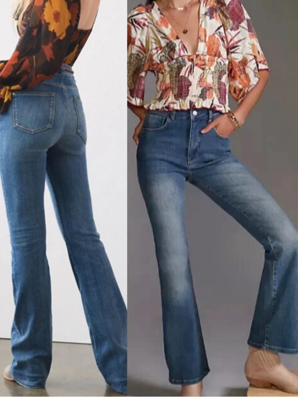 Pilcro X Anthropologie The Icon Flare Jeans Denim Medium Blue High Rise 70’s